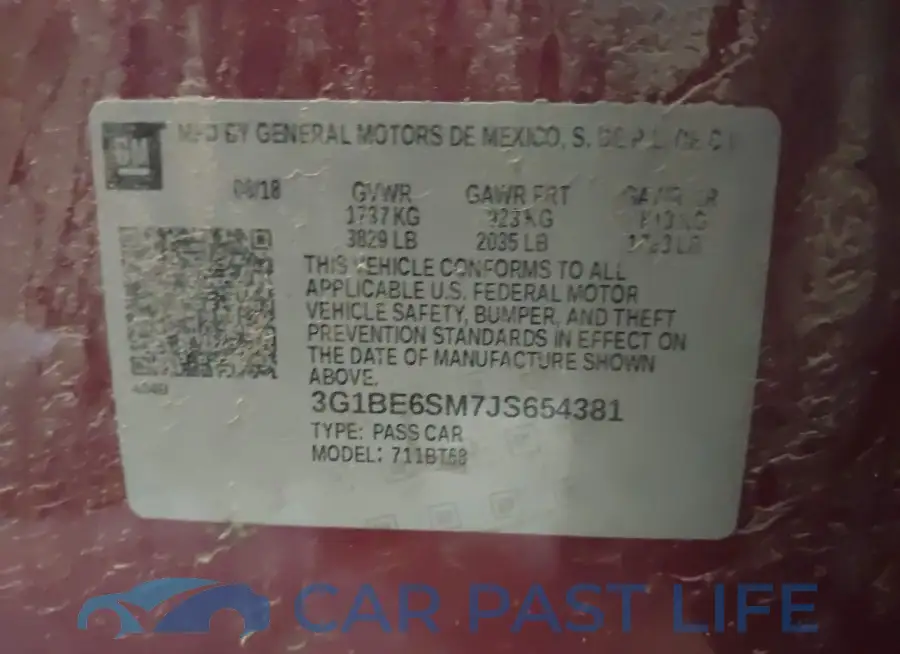 3G1BE6SM7JS654381# 9