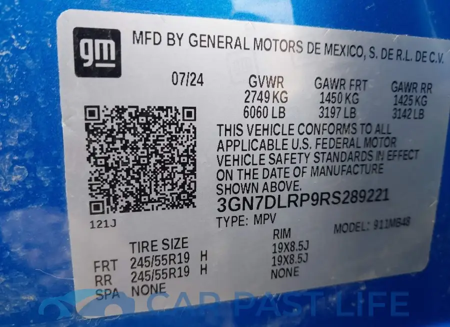 3GN7DLRP9RS289221# 9