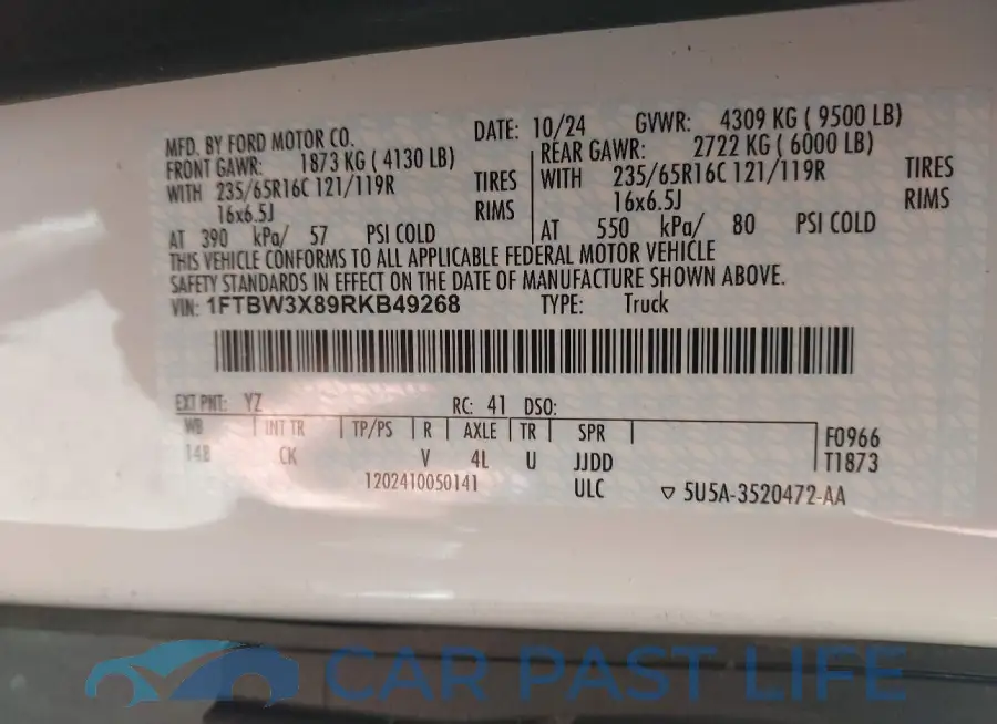 1FTBW3X89RKB49268# 9