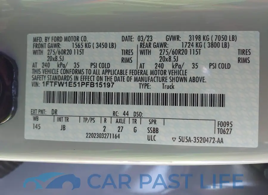 1FTFW1E51PFB15197# 9