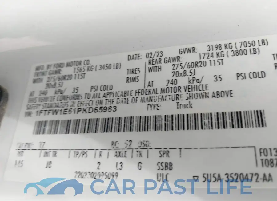 1FTFW1E51PKD65983# 9