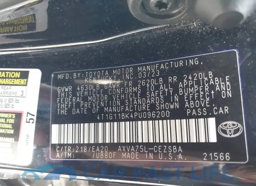 4T1G11BK4PU096200# 9