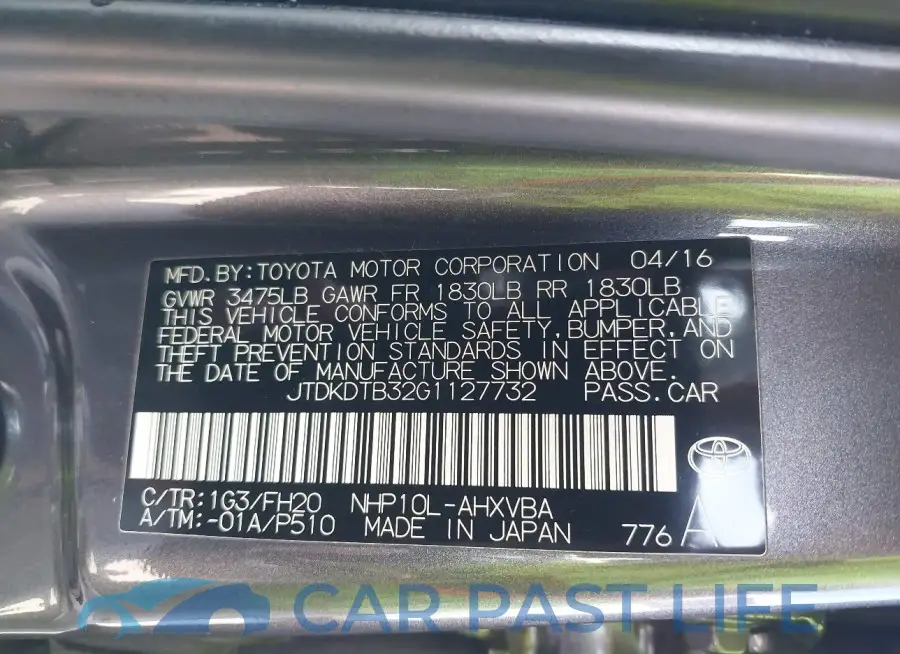 JTDKDTB32G1127732# 9