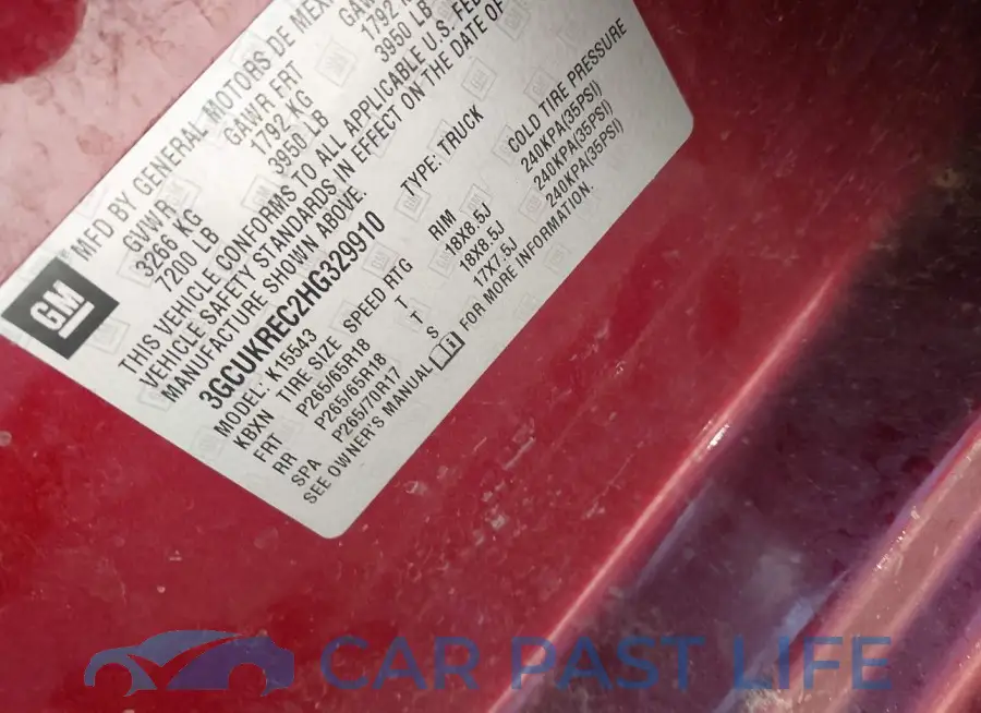 3GCUKREC2HG329910# 9