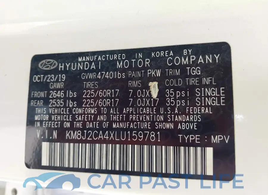 KM8J2CA4XLU159781# 9