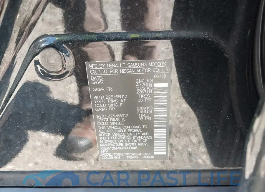 KNMAT2MV9JP600148# 9