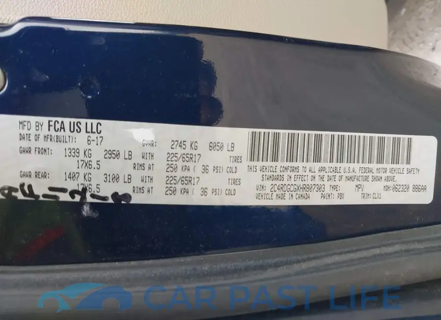 2C4RDGCGXHR807303# 9