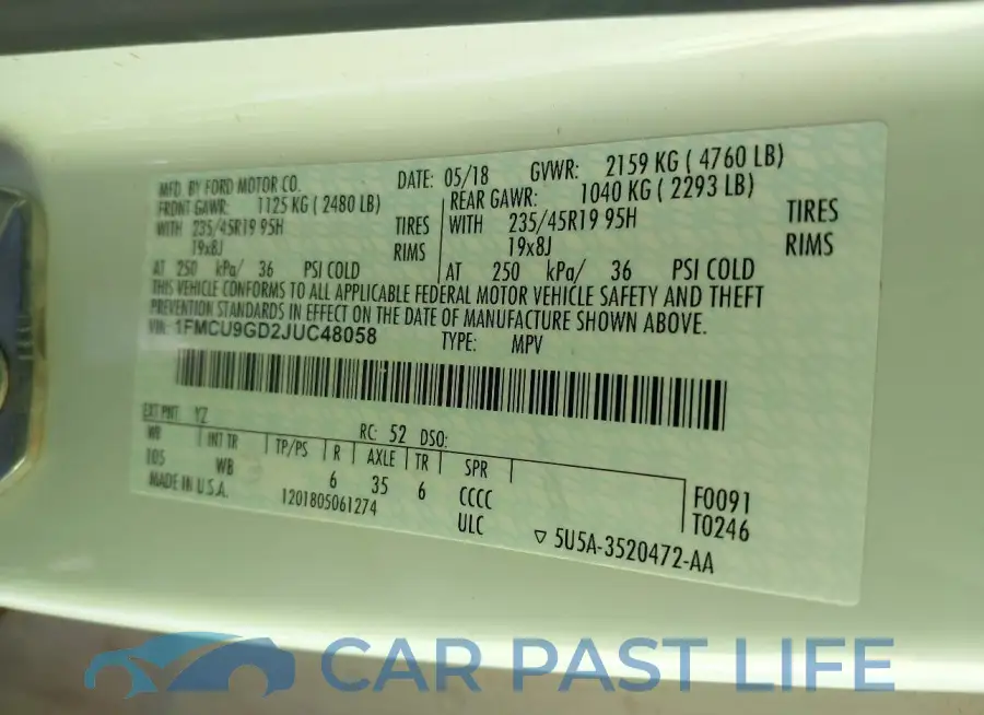 1FMCU9GD2JUC48058# 9
