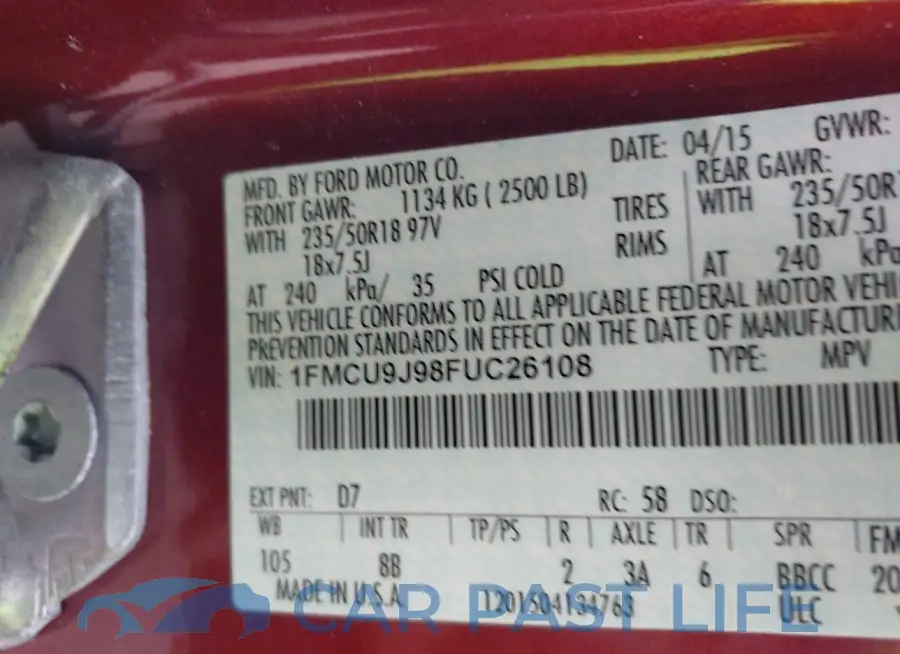 1FMCU9J98FUC26108# 9