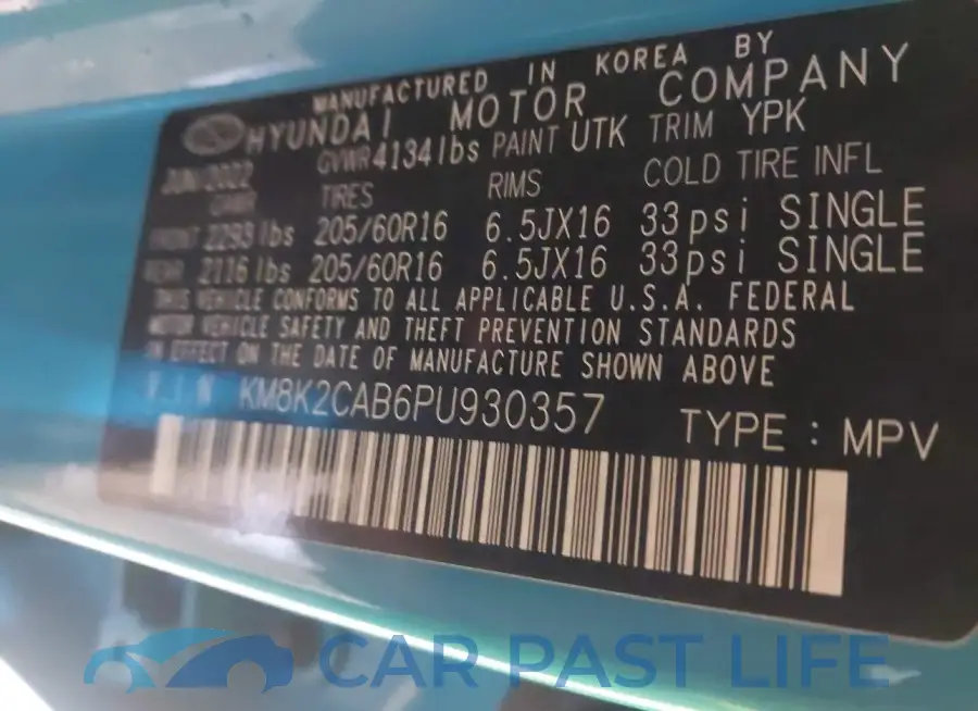 KM8K2CAB6PU930357# 9