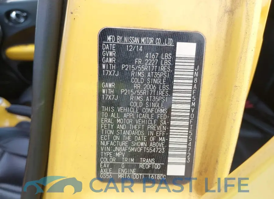 JN8AF5MV0FT554723# 9