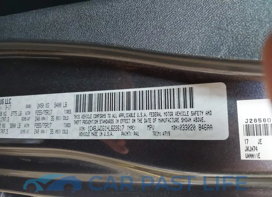 1C4BJWDG1HL622617# 9