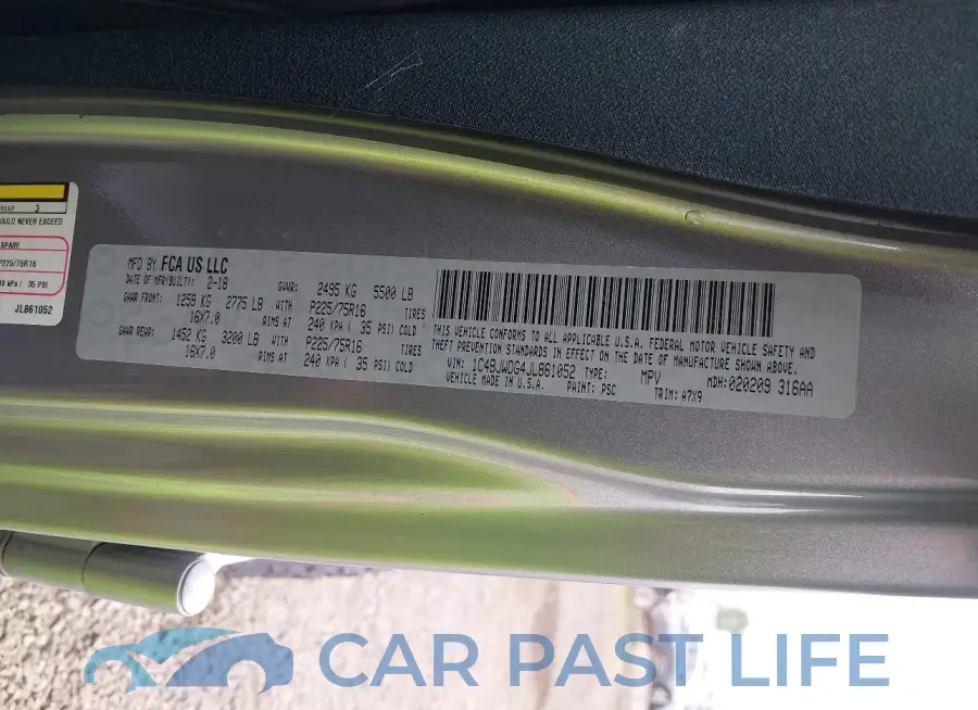 1C4BJWDG4JL861052# 9
