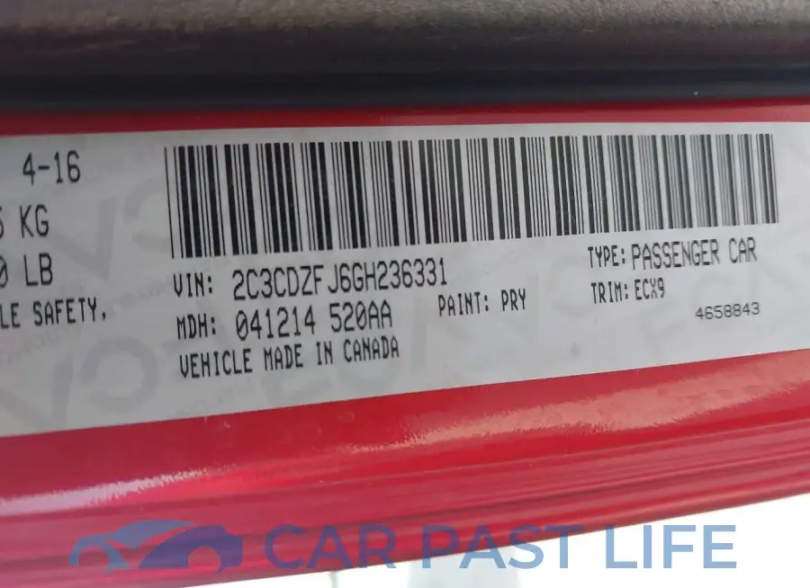 2C3CDZFJ6GH236331# 9