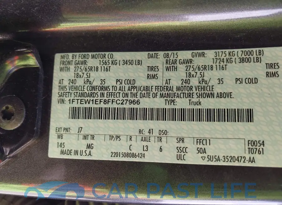 1FTEW1EF8FFC27966# 9
