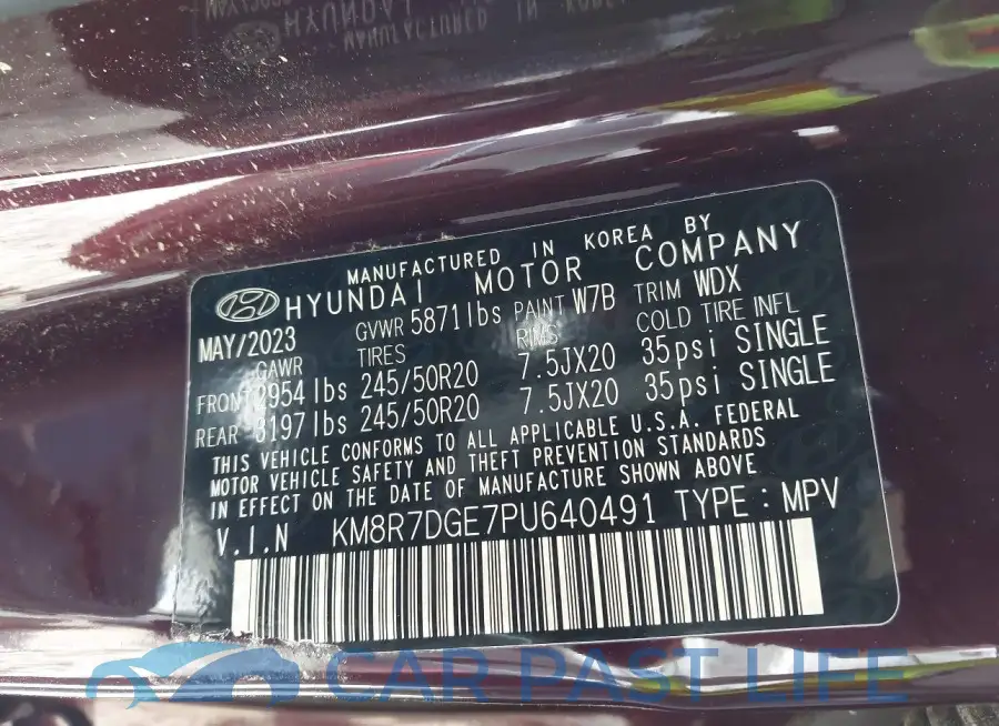 KM8R7DGE7PU640491# 9
