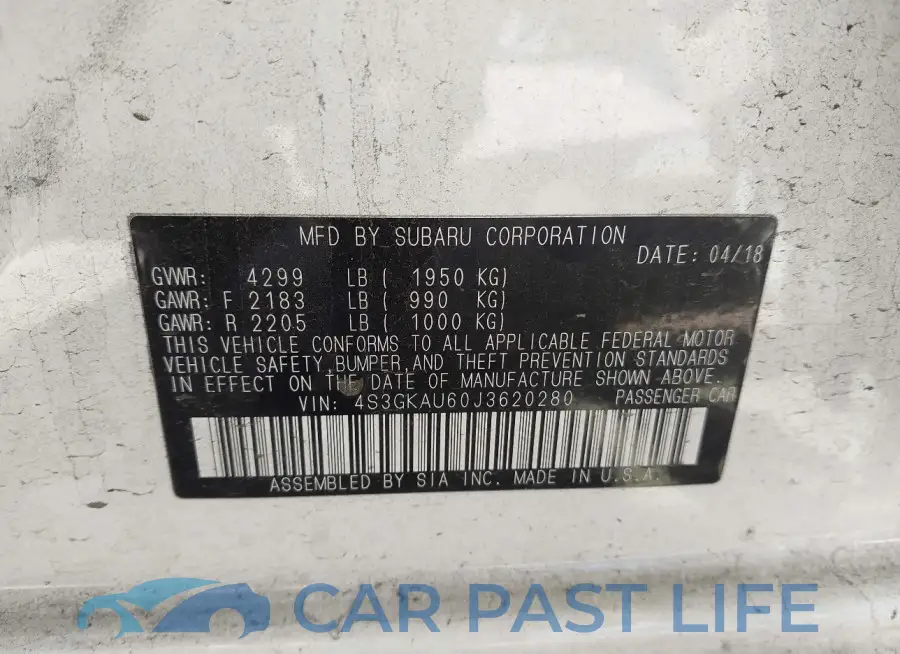 4S3GKAU60J3620280# 9