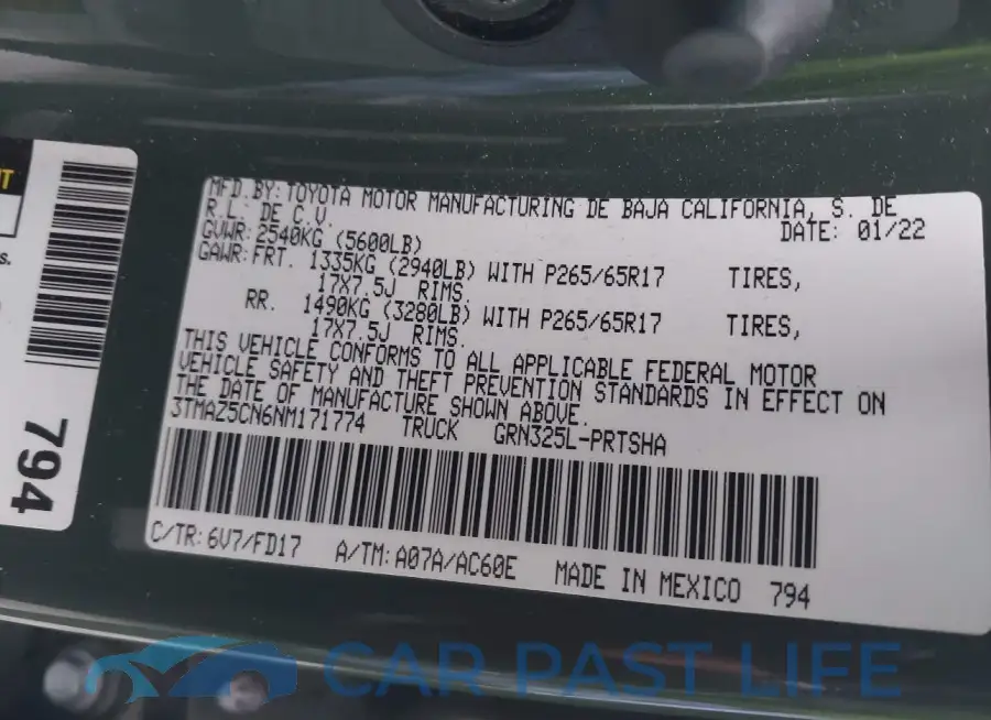 3TMAZ5CN6NM171774# 9