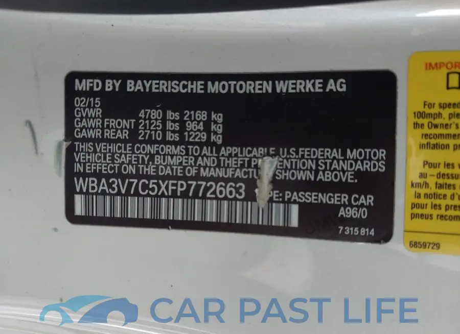 WBA3V7C5XFP772663# 9