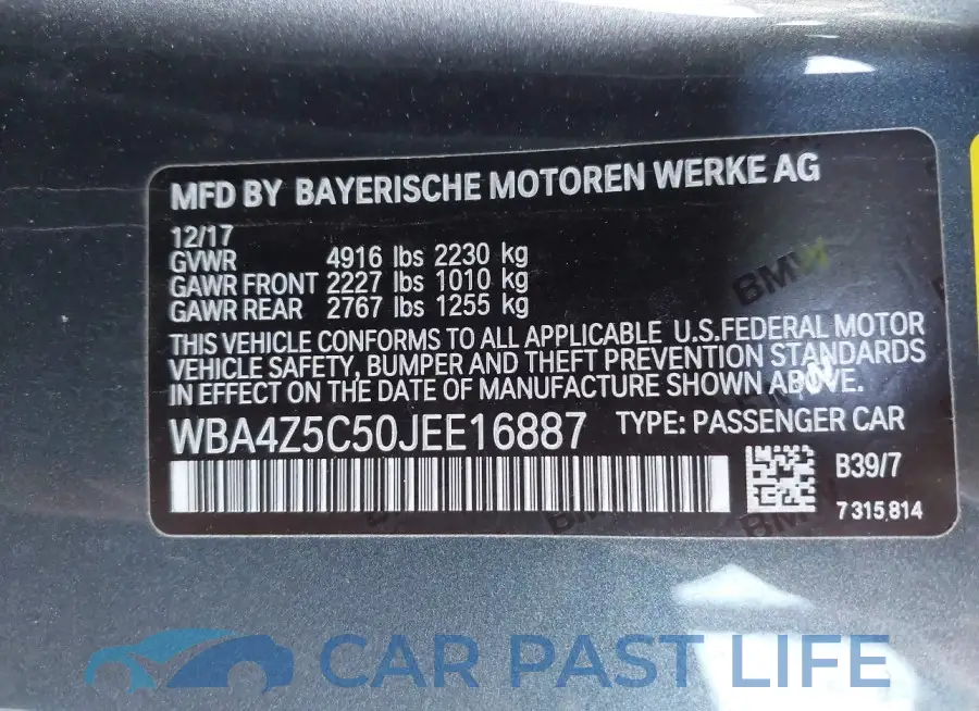 WBA4Z5C50JEE16887# 9