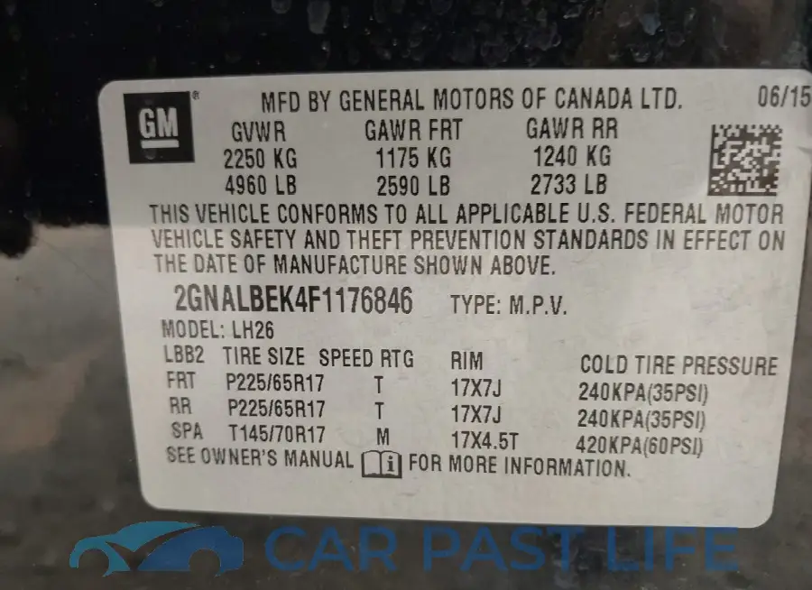 2GNALBEK4F1176846# 9
