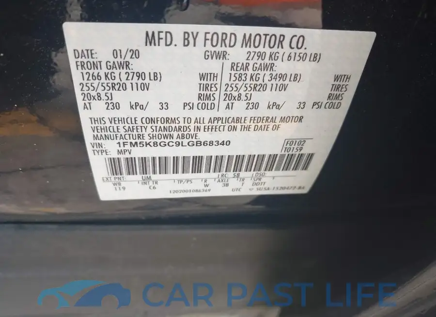 1FM5K8GC9LGB68340# 9