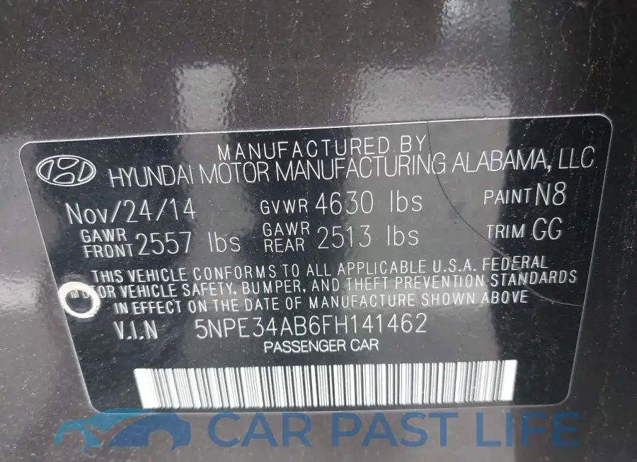 5NPE34AB6FH141462# 9