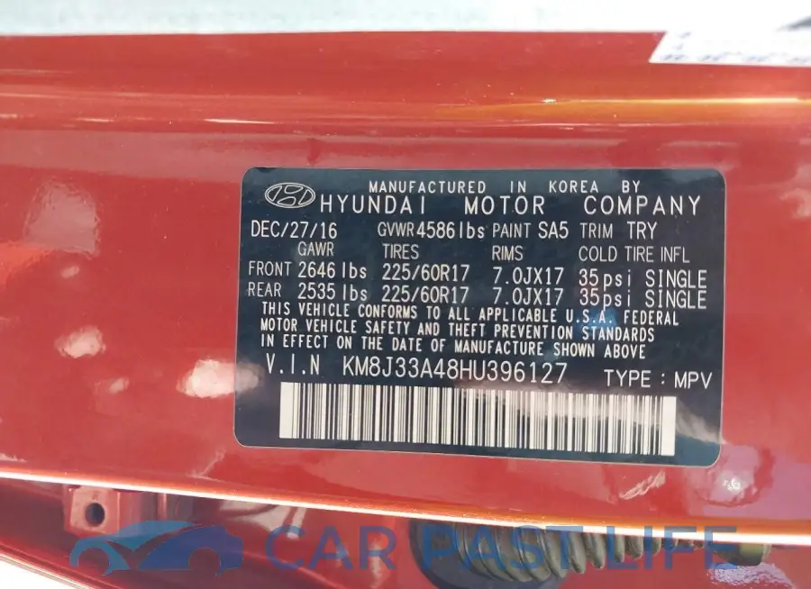 KM8J33A48HU396127# 9
