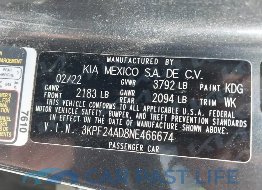 3KPF24AD8NE466674# 9