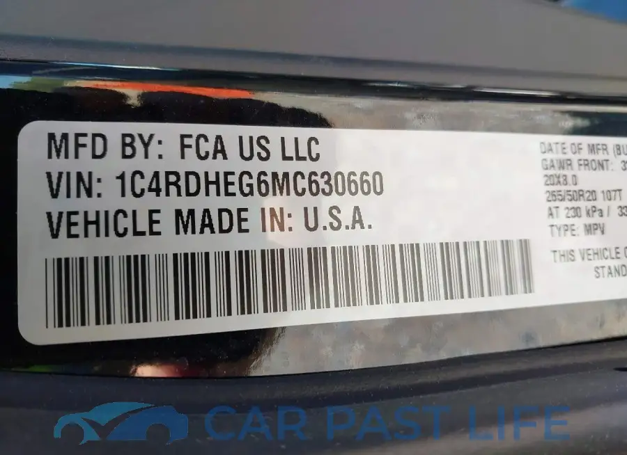 1C4RDHEG6MC630660# 9