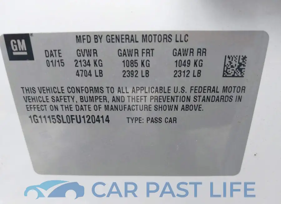 1G1115SL0FU120414# 9