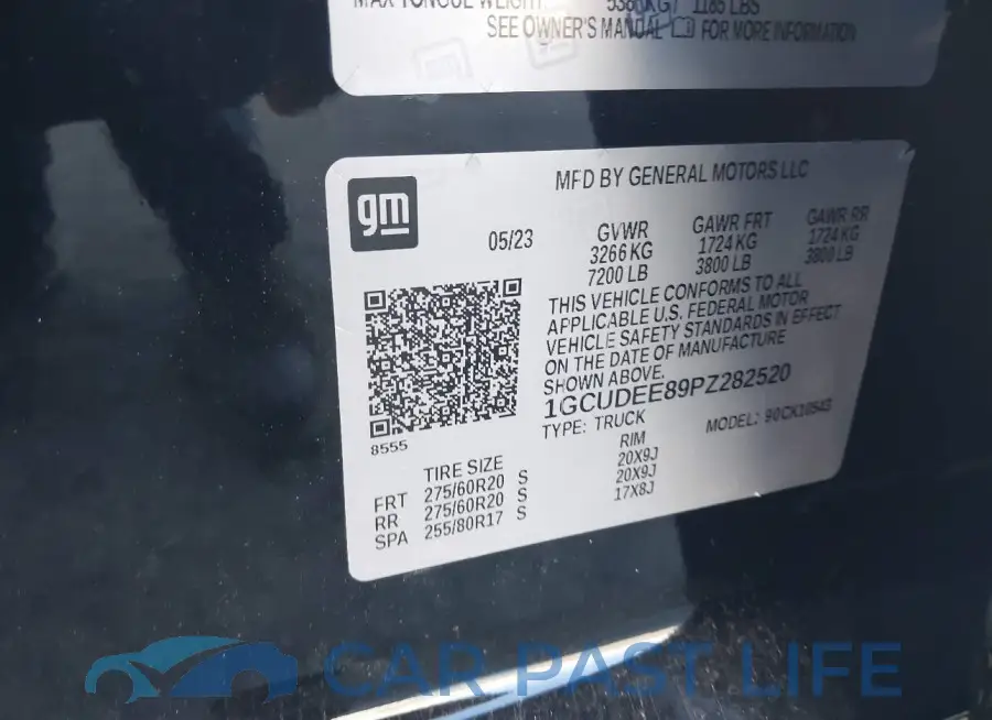 1GCUDEE89PZ282520# 9