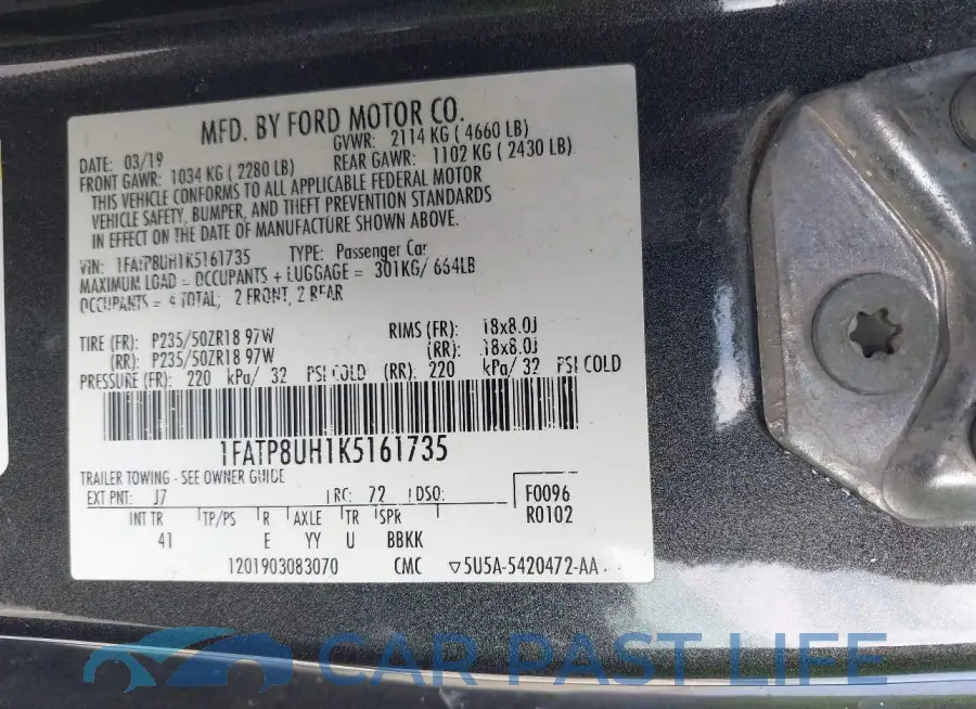 1FATP8UH1K5161735# 9