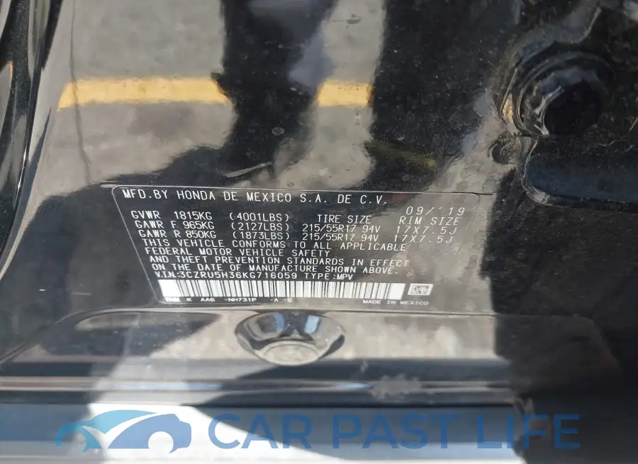 3CZRU5H36KG716059# 9
