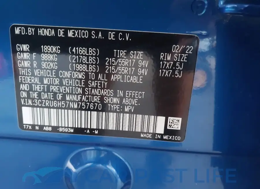 3CZRU6H57NM757670# 9