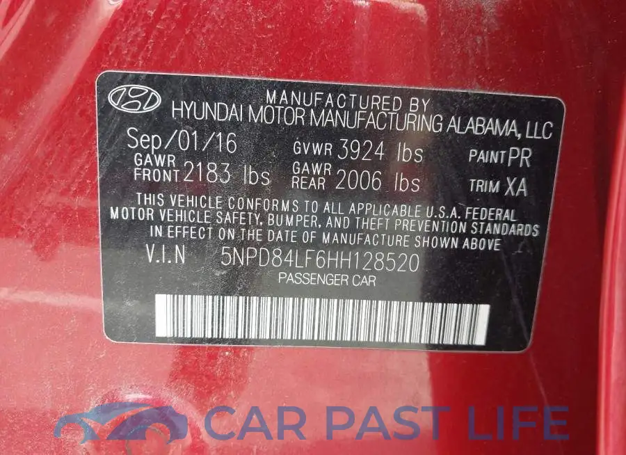 5NPD84LF6HH128520# 9