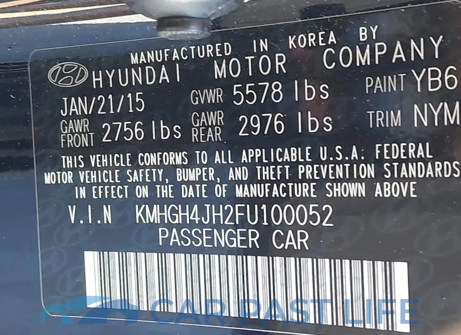 KMHGH4JH2FU100052# 9