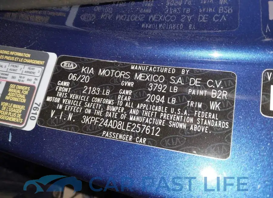 3KPF24AD8LE257612# 9
