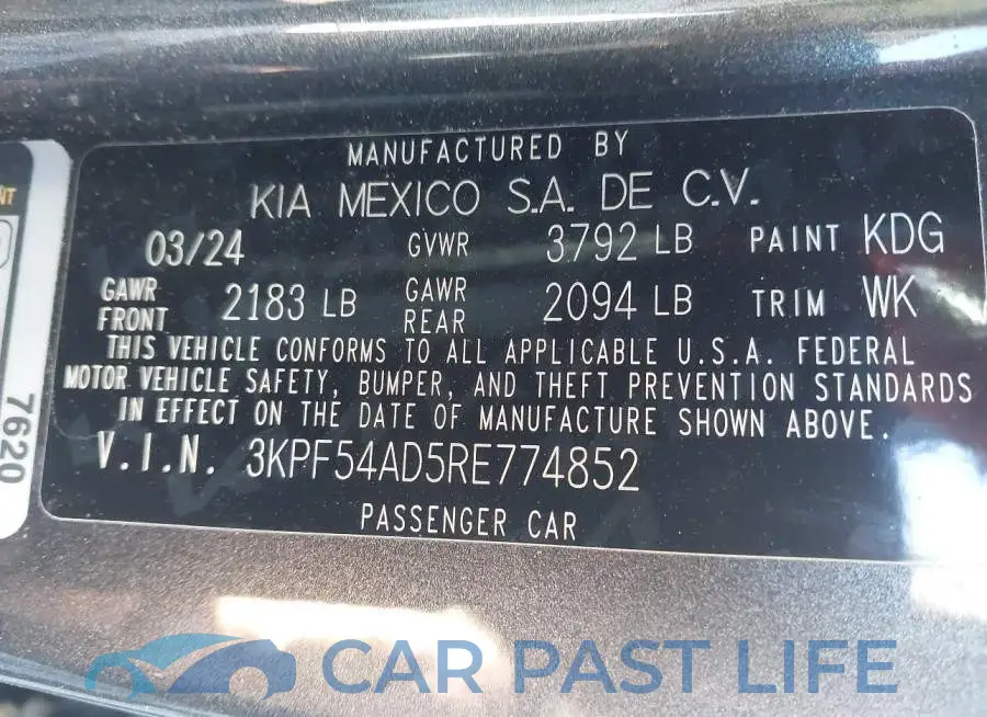 3KPF54AD5RE774852# 9