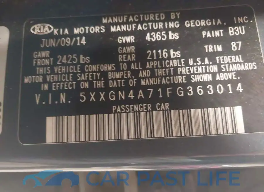 5XXGN4A71FG363014# 9