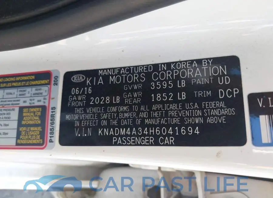 KNADM4A34H6041694# 9