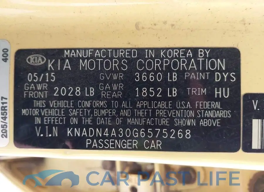 KNADN4A30G6575268# 9