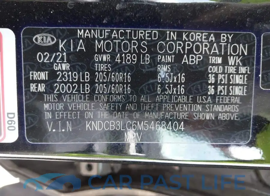 KNDCB3LC6M5468404# 9