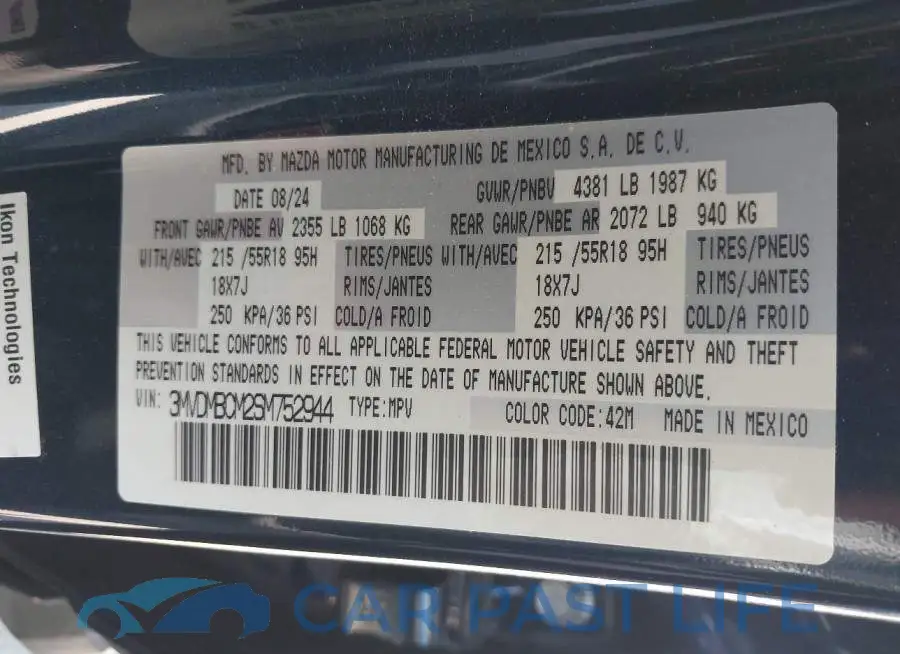 3MVDMBCM2SM752944# 9