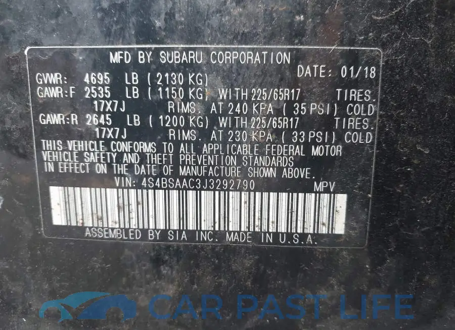 4S4BSAAC3J3292790# 9