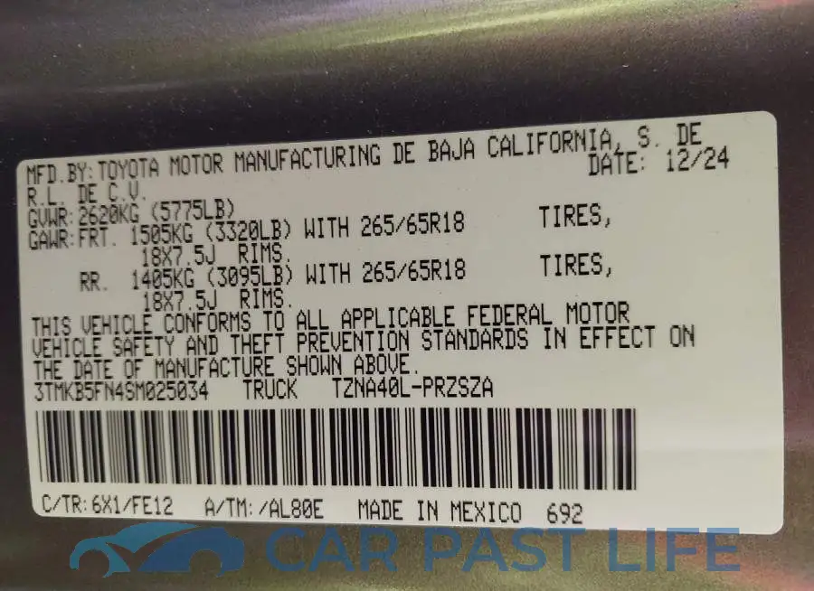 3TMKB5FN4SM025034# 9