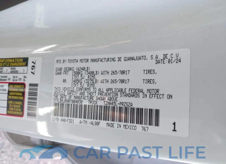 3TYLB5JN9RT004030# 9