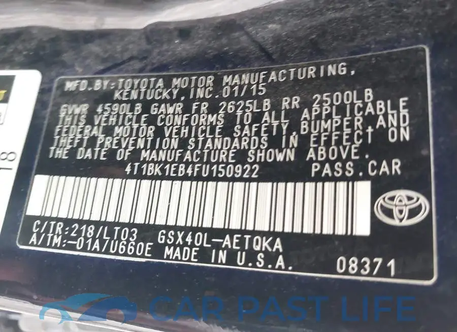 4T1BK1EB4FU150922# 9