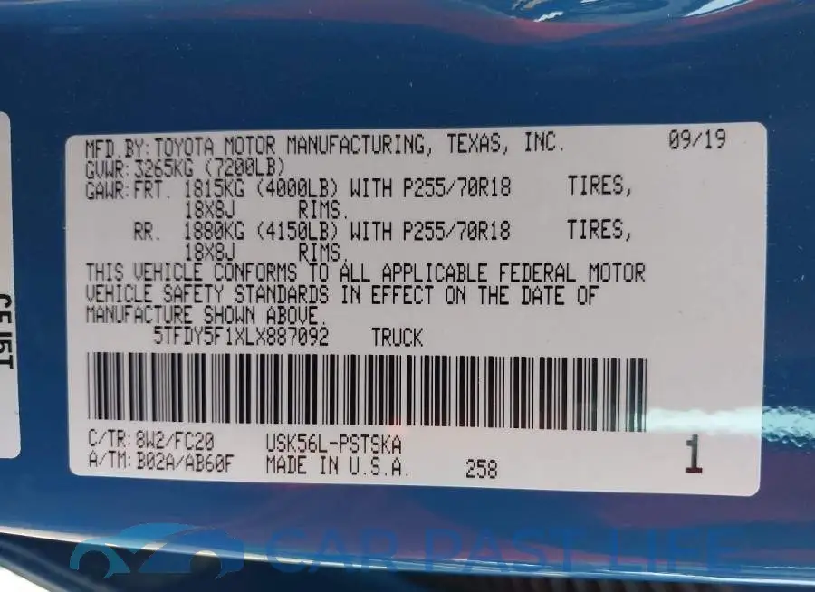 5TFDY5F1XLX887092# 9