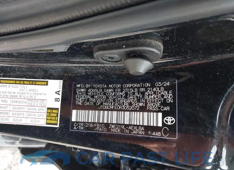 JTDBCMFE0R3052072# 9